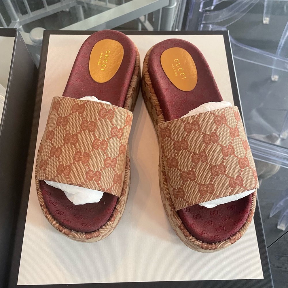 Gucci platform slides